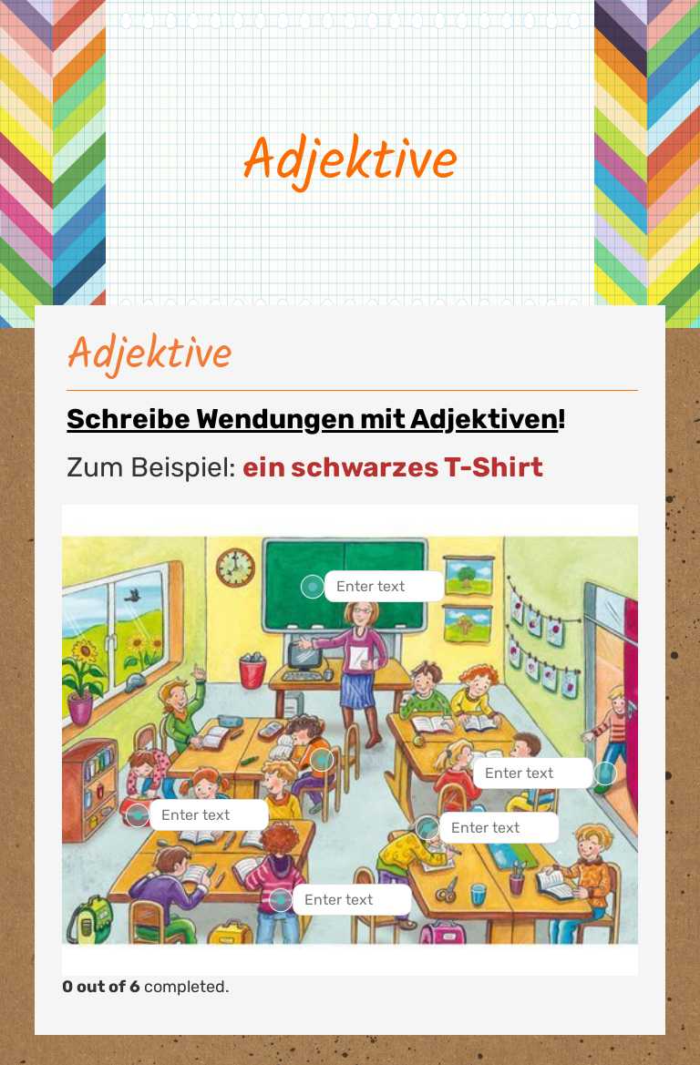 Adjektive worksheet preview image