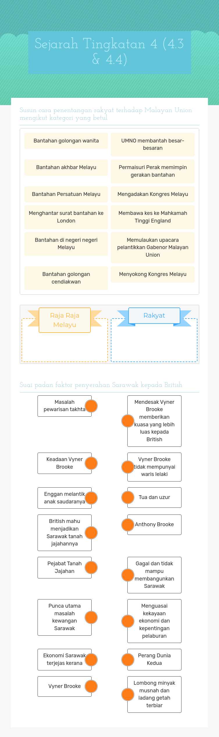 Sejarah Tingkatan 4 (4.3 & 4.4) worksheet preview image