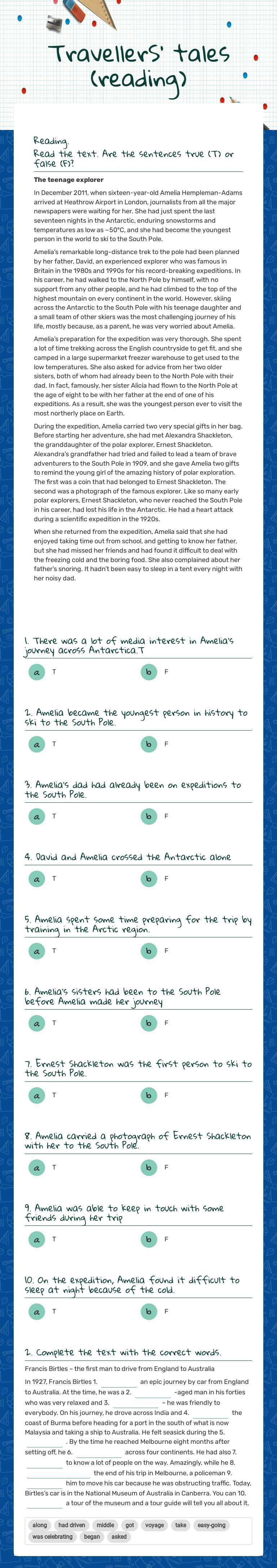 TravellerS' tales
(reading) worksheet preview image