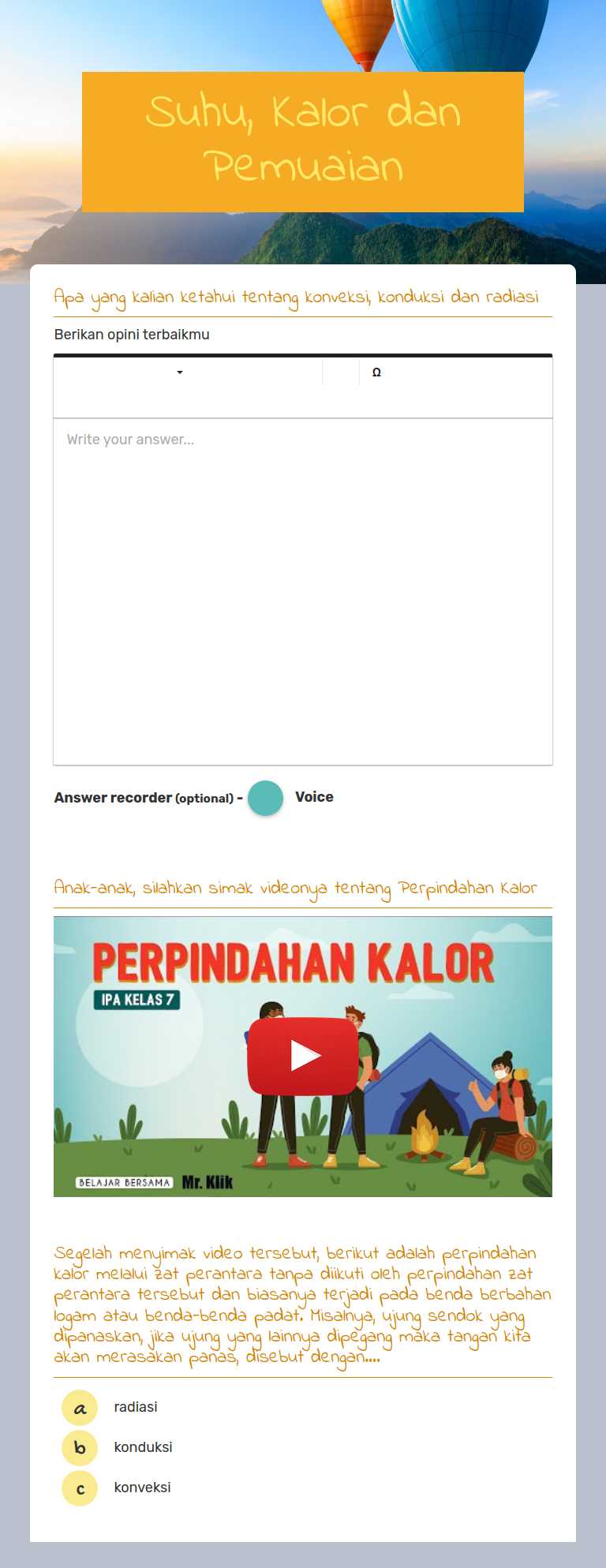 Suhu, Kalor dan Pemuaian worksheet preview image
