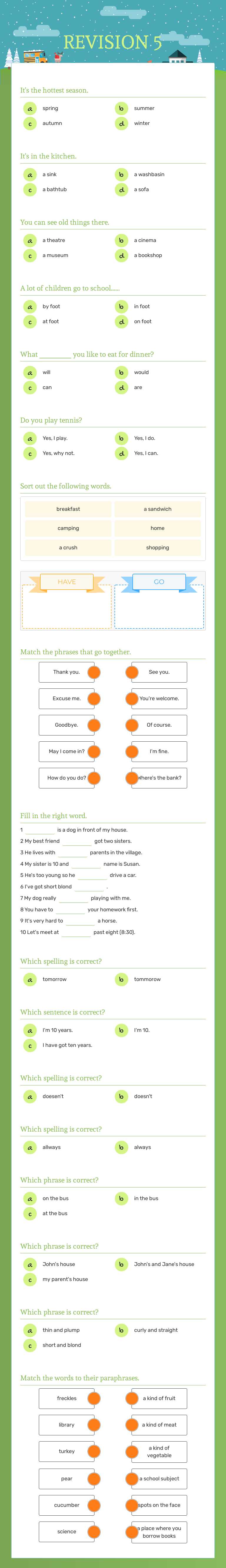 REVISION 5 Grade 5 worksheet preview