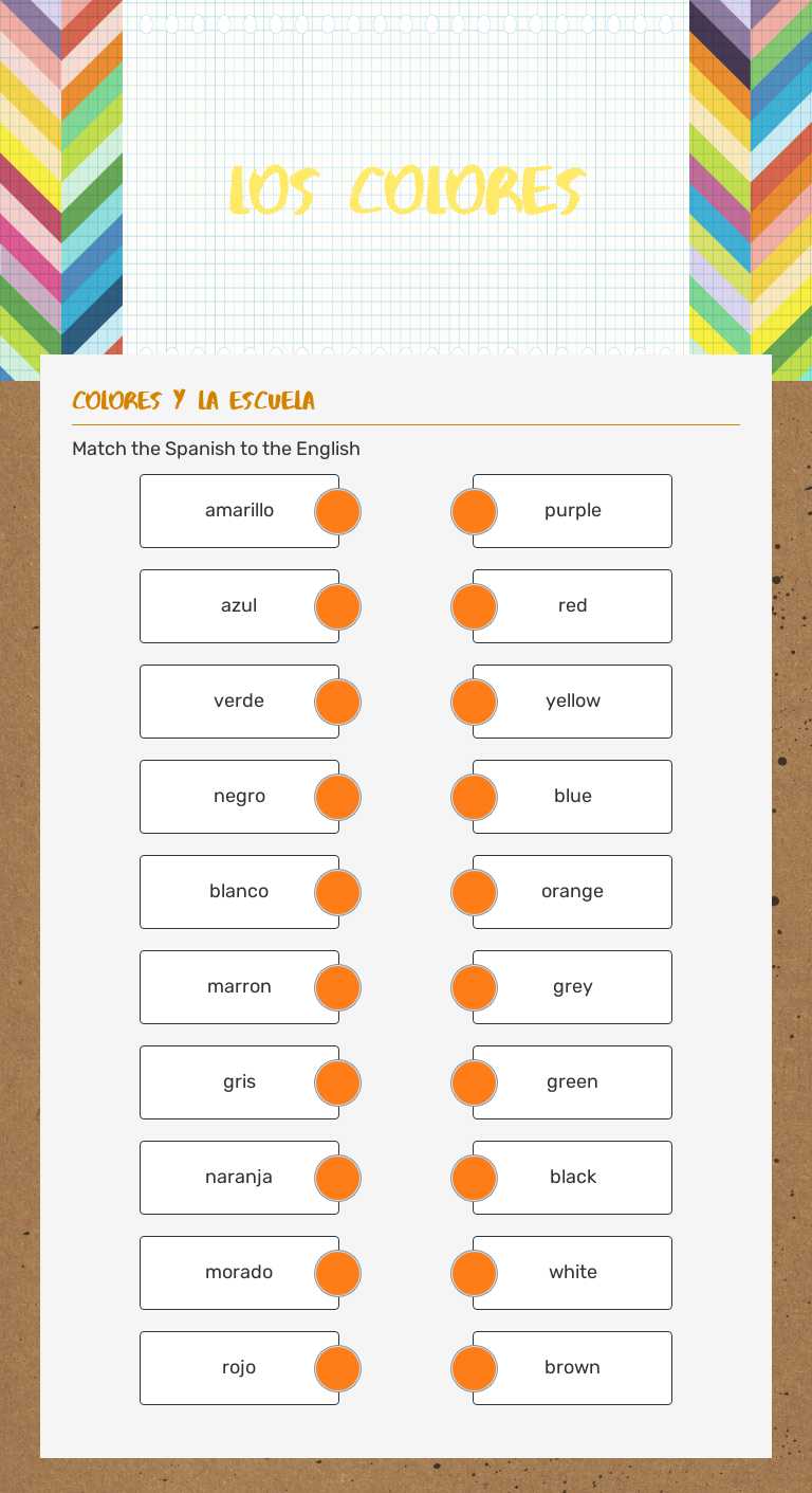 Los colores worksheet preview image