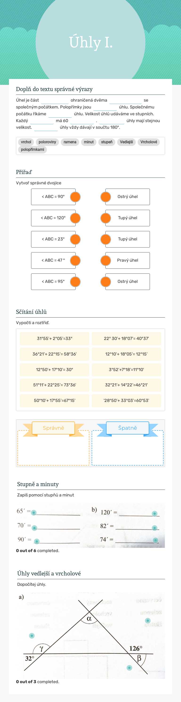 Úhly I. worksheet preview image