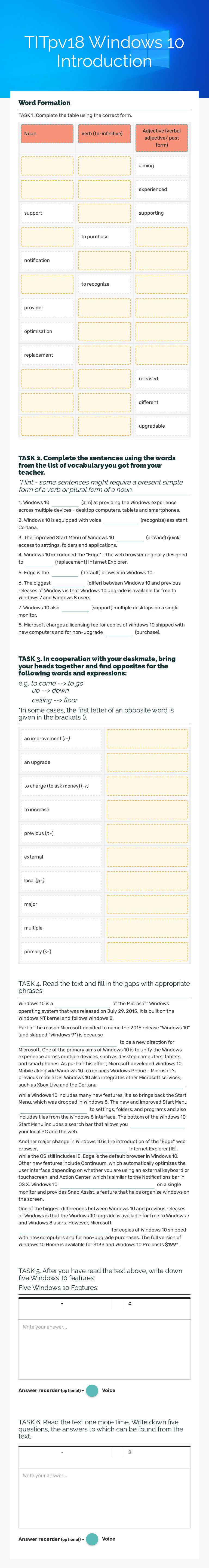 TITpv18
Windows 10 Introduction worksheet preview image