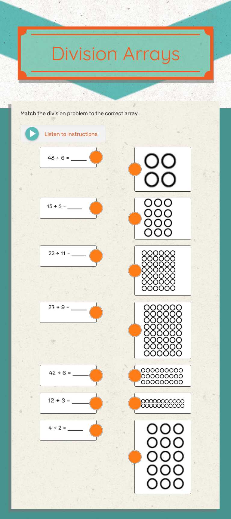 Division Arrays worksheet preview image
