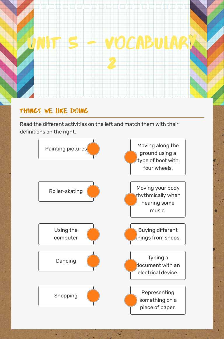 UNIT 5 - VOCABULARY 2 worksheet preview image