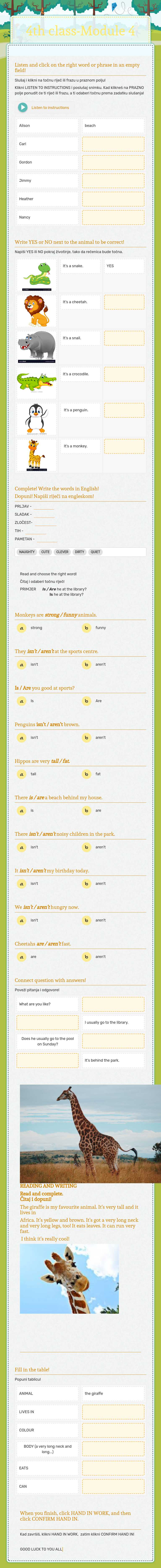 4th class-Module 4 worksheet preview image