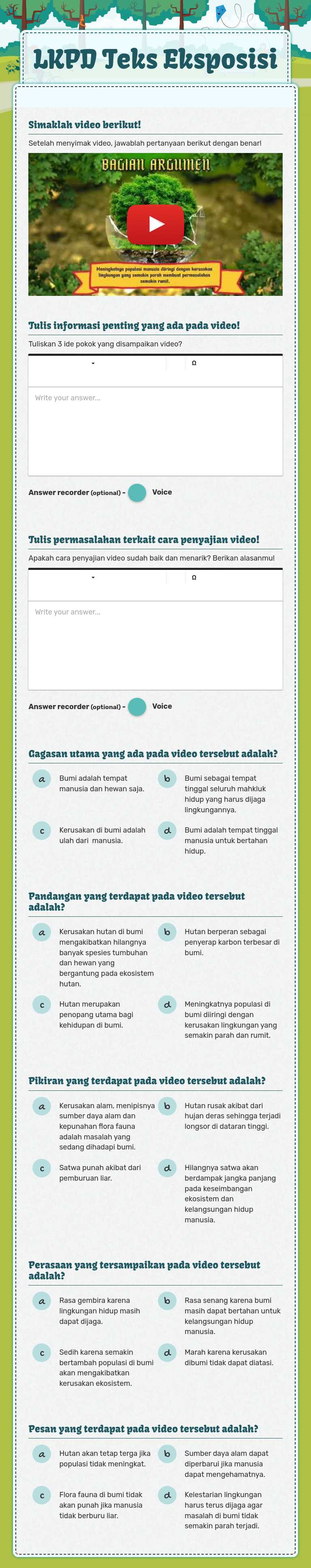 LKPD Teks Eksposisi worksheet preview image
