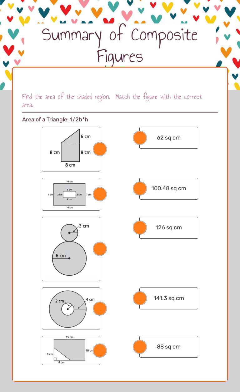 Summary of Composite Figures Grade 7 worksheet preview
