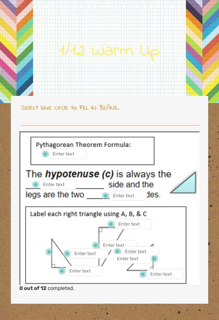 1/12 Warm Up worksheet preview image