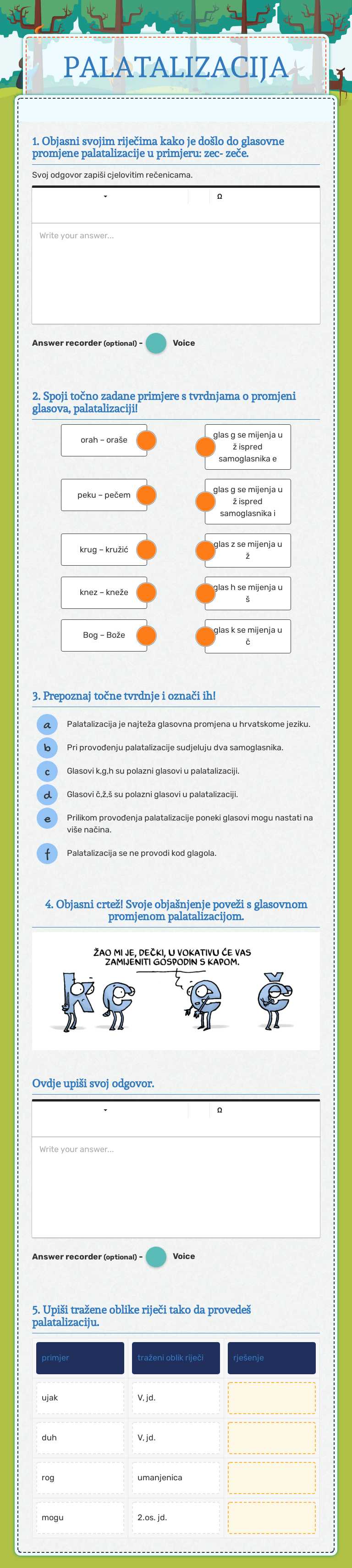 PALATALIZACIJA worksheet preview image