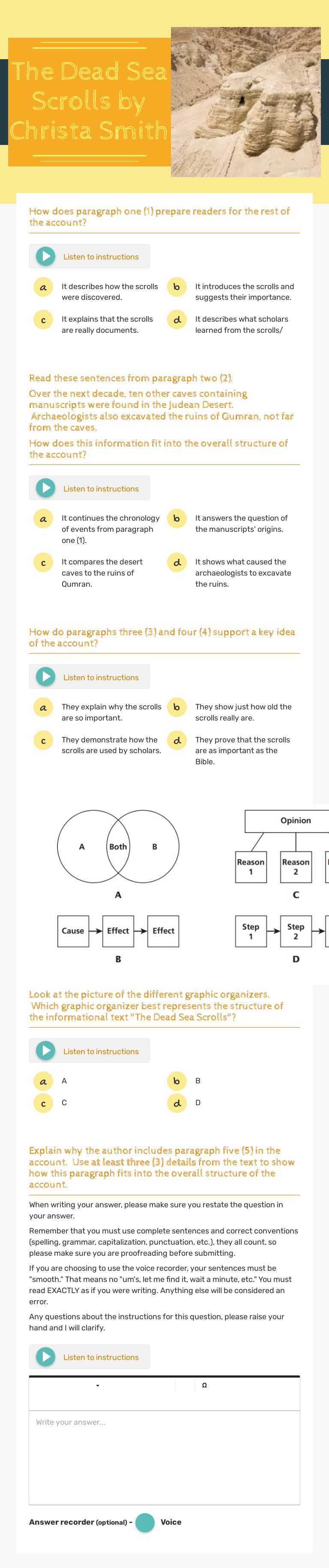 The Dead Sea 
             Scrolls                   by Christa Smith worksheet preview image