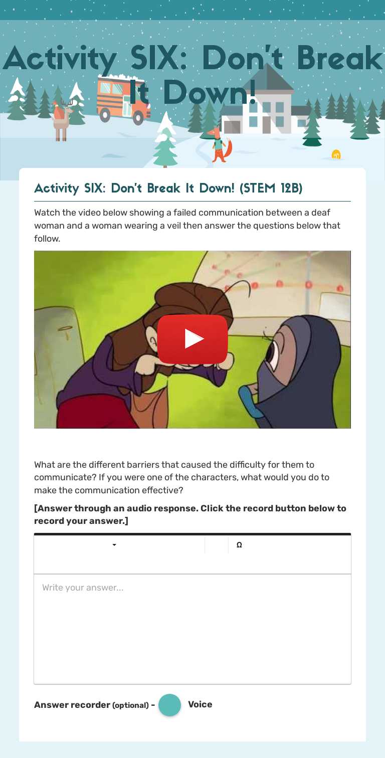 Activity SIX: Don't Break It Down! worksheet preview