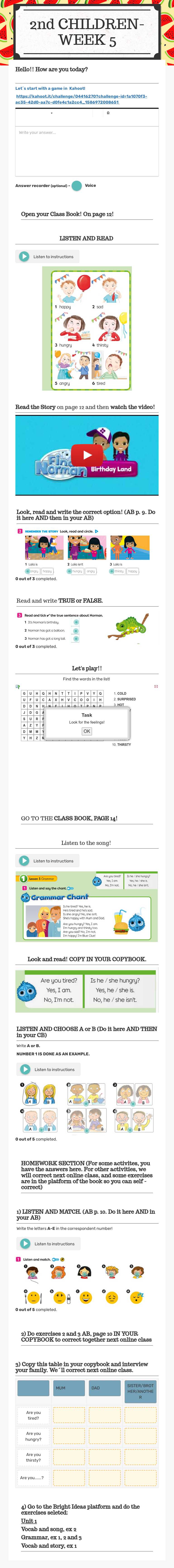 2nd CHILDREN- 
WEEK 5 Grade 2 worksheet preview