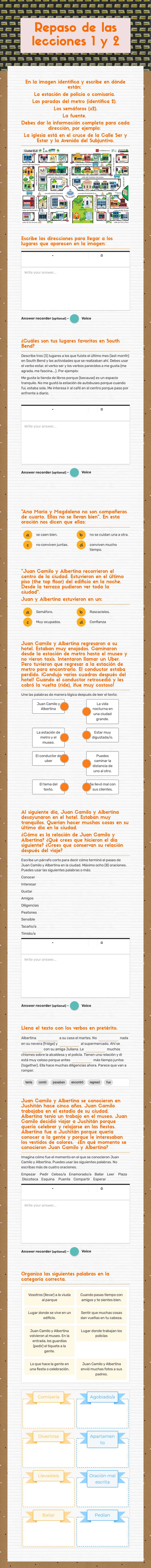 Repaso de las lecciones 1 y 2 worksheet preview