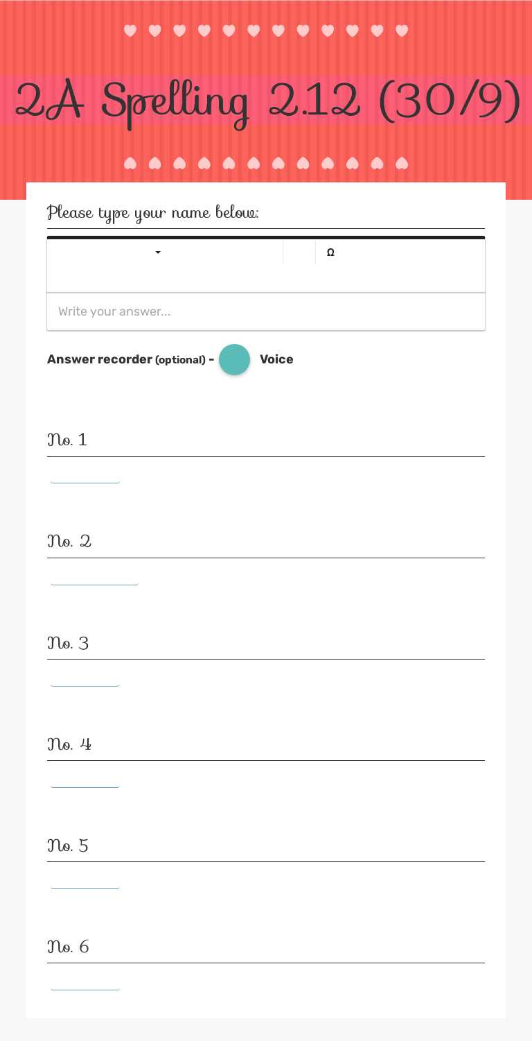 2A Spelling 2.12 (30/9) worksheet preview