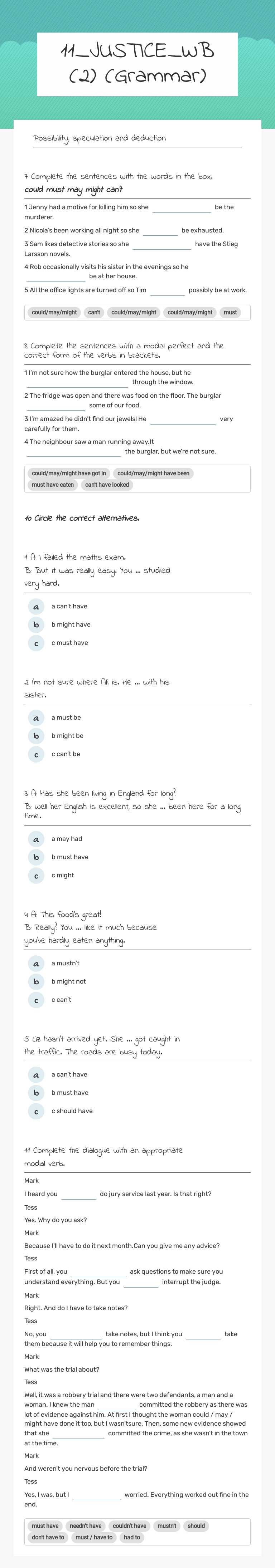 11_JUSTICE_WB (2) (Grammar) worksheet preview