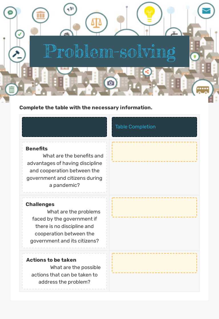 Problem-solving worksheet preview image