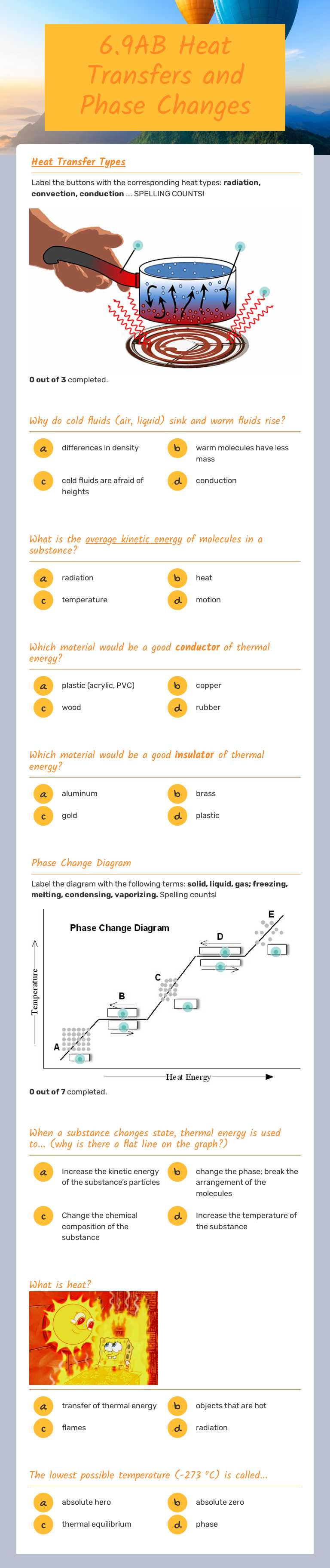 6.9AB Heat Transfers and Phase Changes worksheet preview