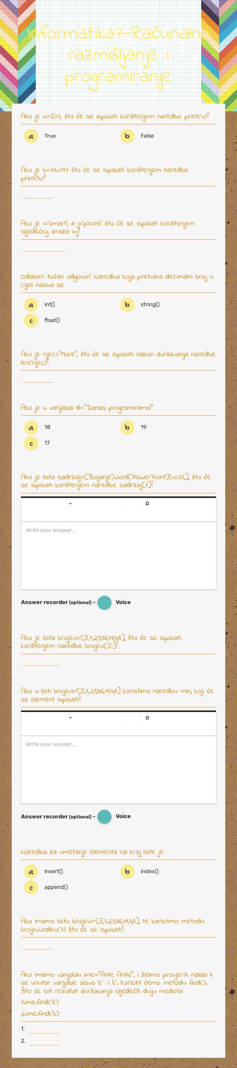 Informatika7-Računalno razmišljanje i programiranje worksheet preview image