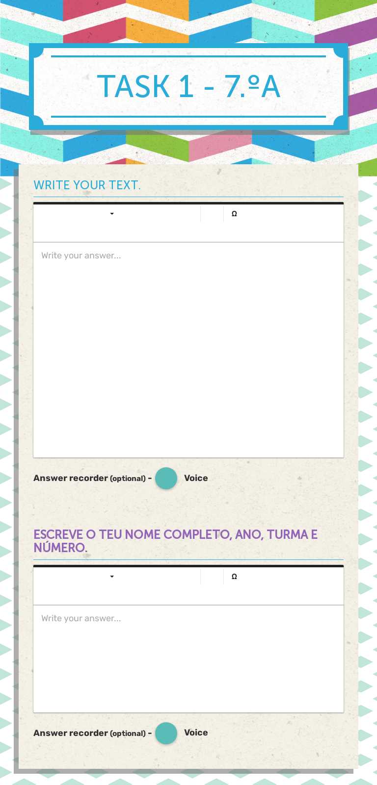 TASK 1 - 7.ºA Grade 7 worksheet preview