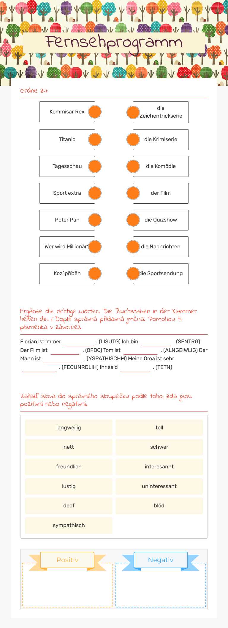 Fernsehprogramm worksheet preview image