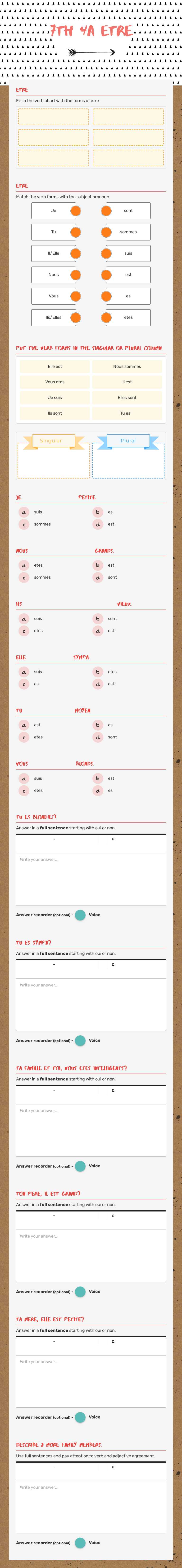 7th 4A ETRE worksheet preview image