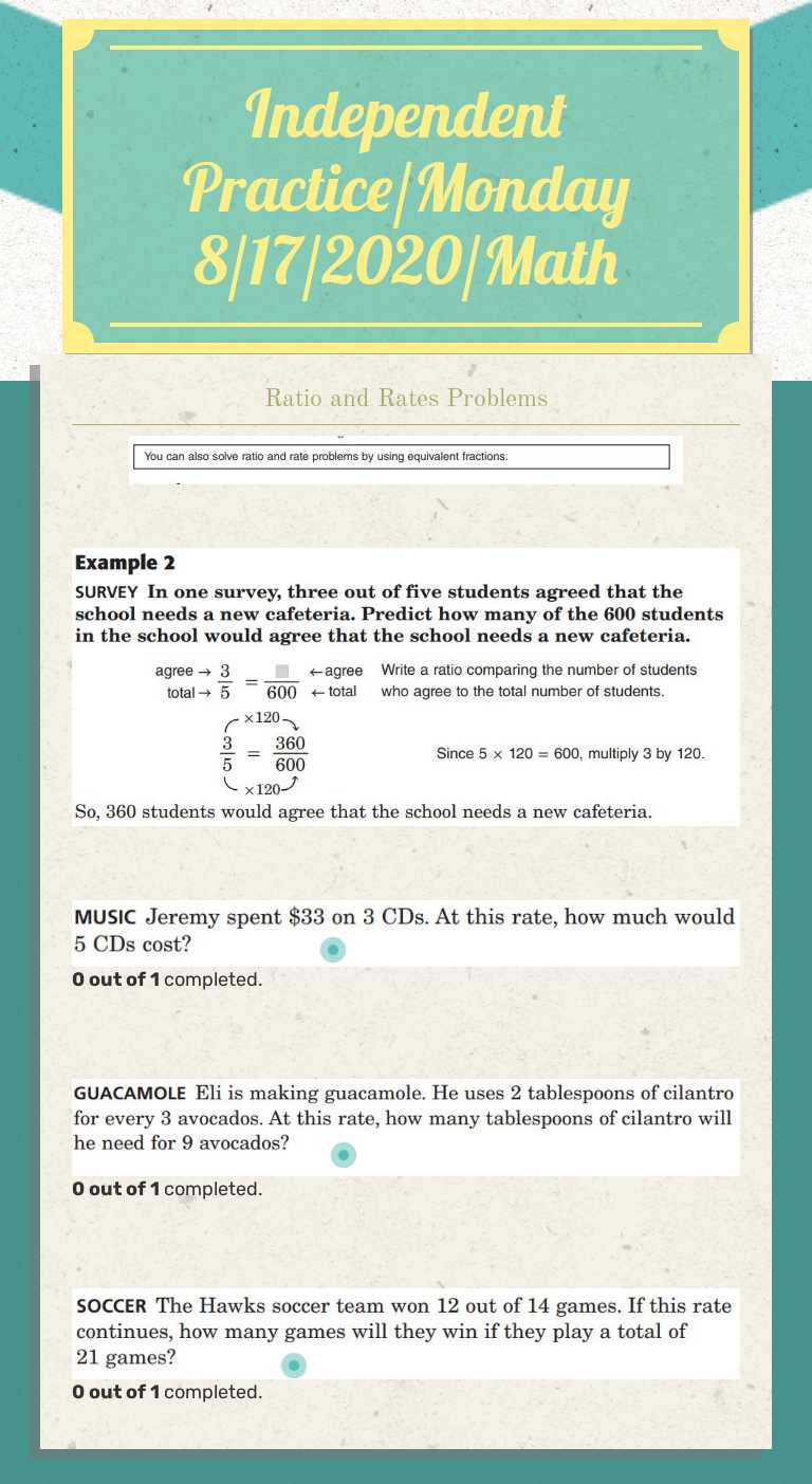 Independent Practice/Monday 8/17/2020/Math worksheet preview image