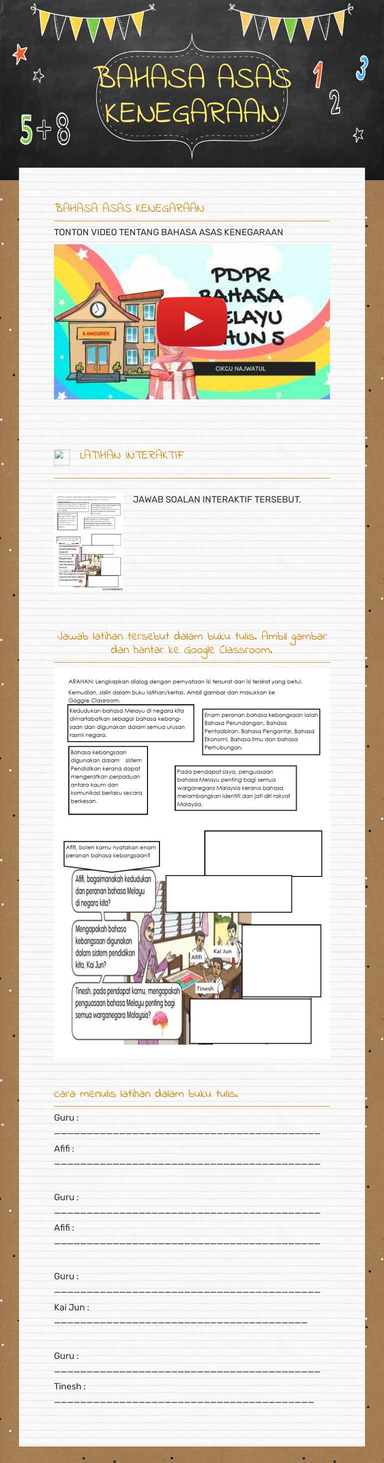 BAHASA ASAS KENEGARAAN worksheet preview image