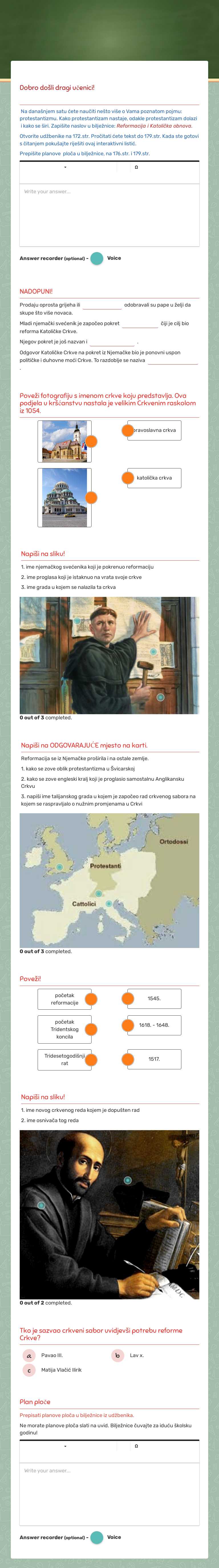 REFORMACIJA I KATOLIČKA OBNOVA worksheet preview image
