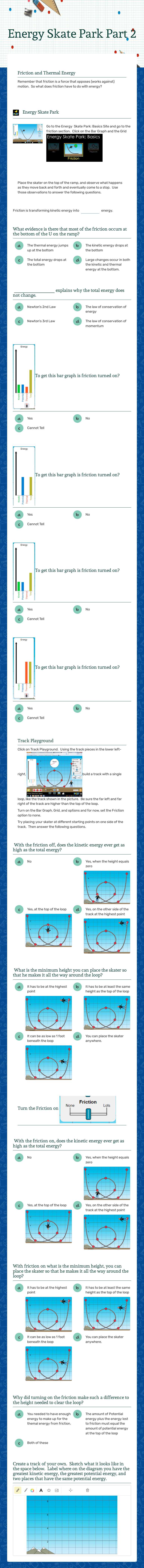 Energy Skate Park 
Part 2 worksheet preview image