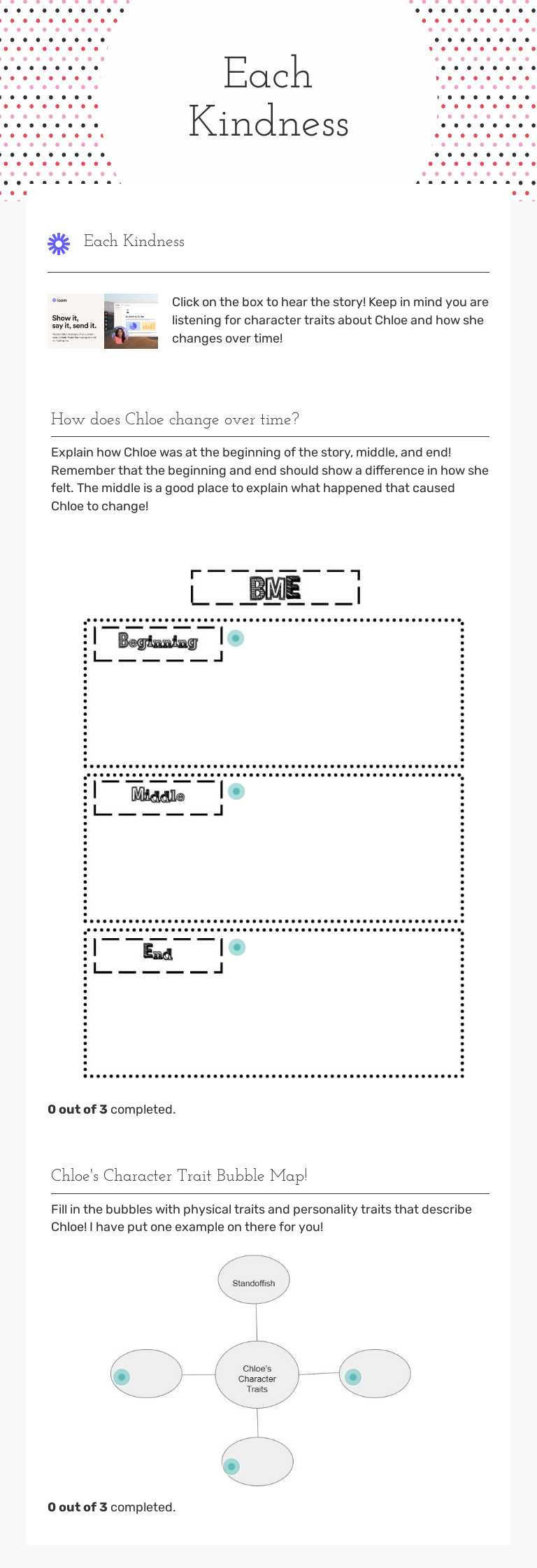 Each Kindness Grade 3 worksheet preview