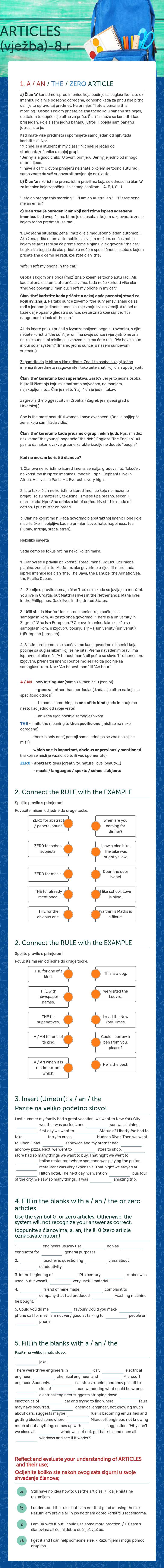 ARTICLES (vježba)-8.r worksheet preview image