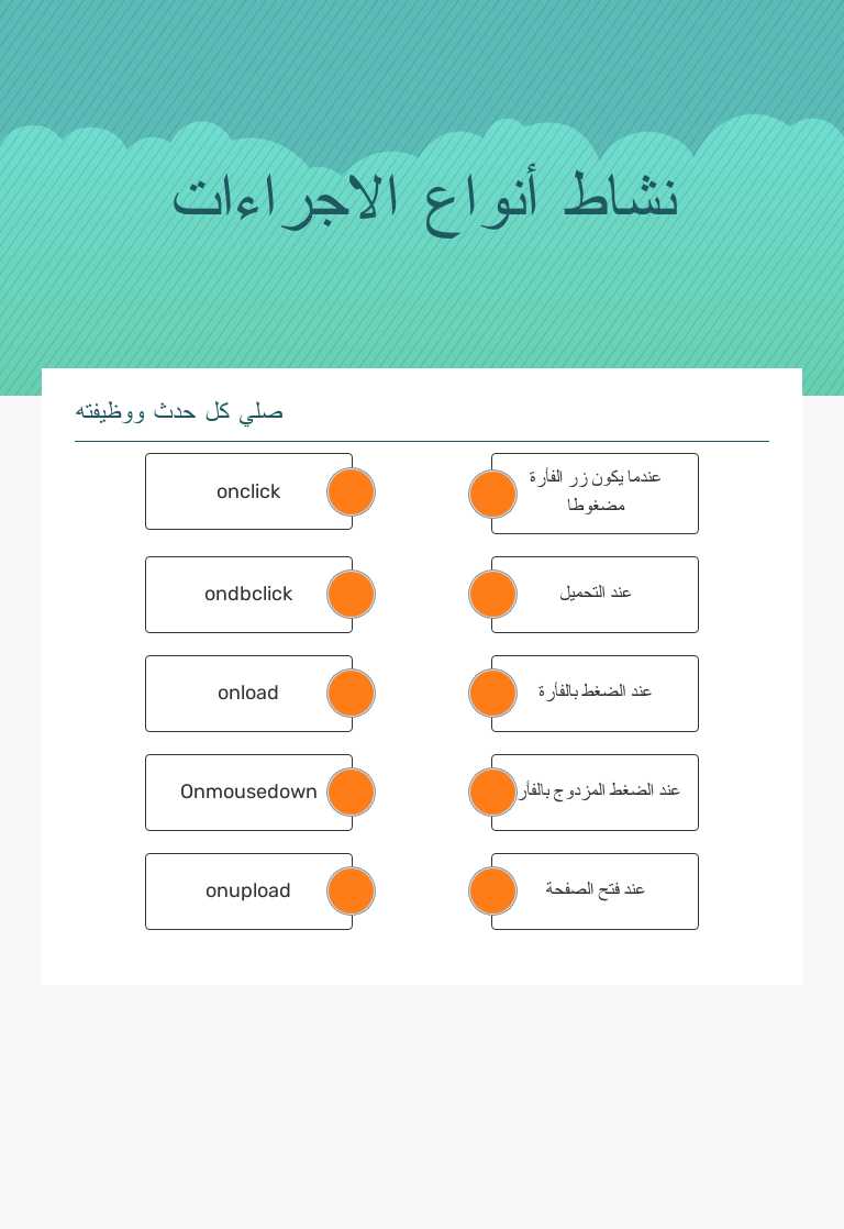 نشاط أنواع الاجراءات worksheet preview image