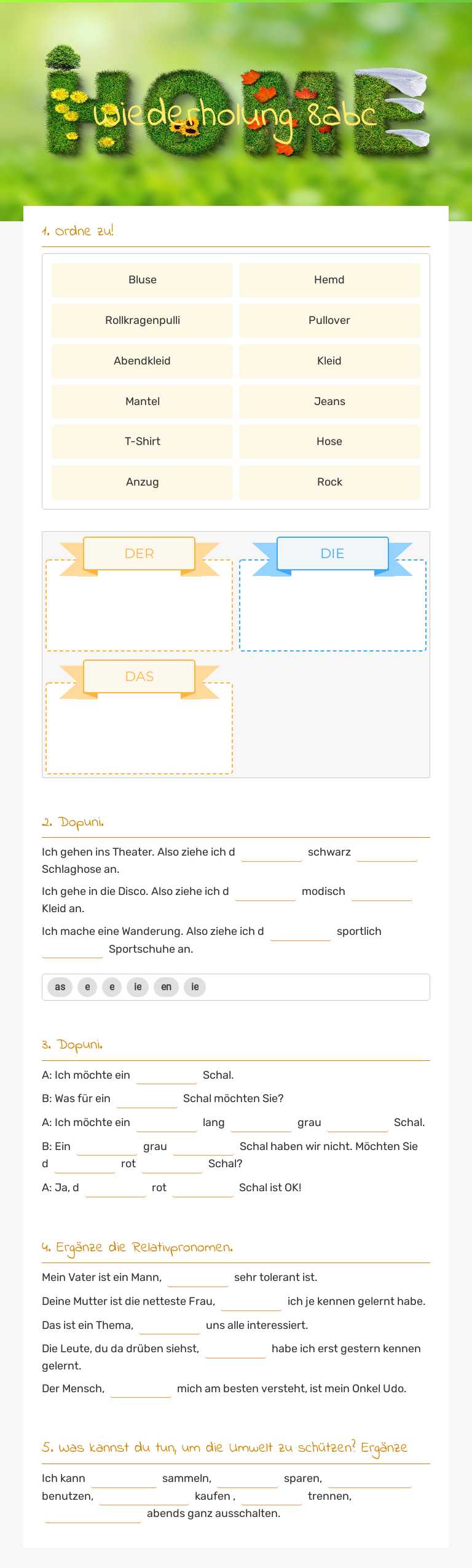 Wiederholung 8abc worksheet preview image