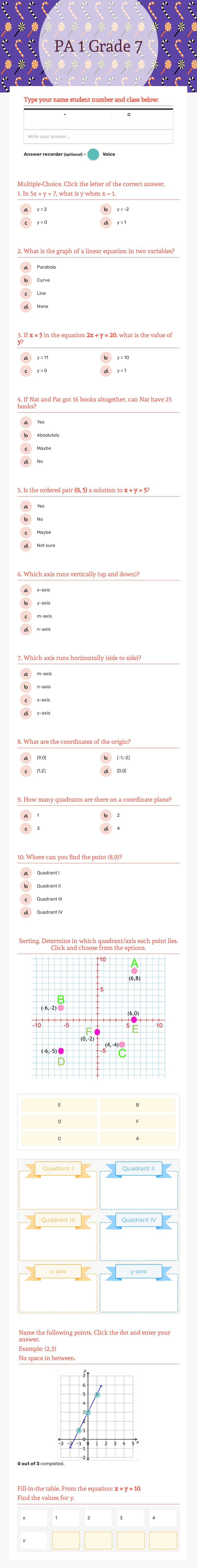 PA 1
Grade 7 worksheet preview image