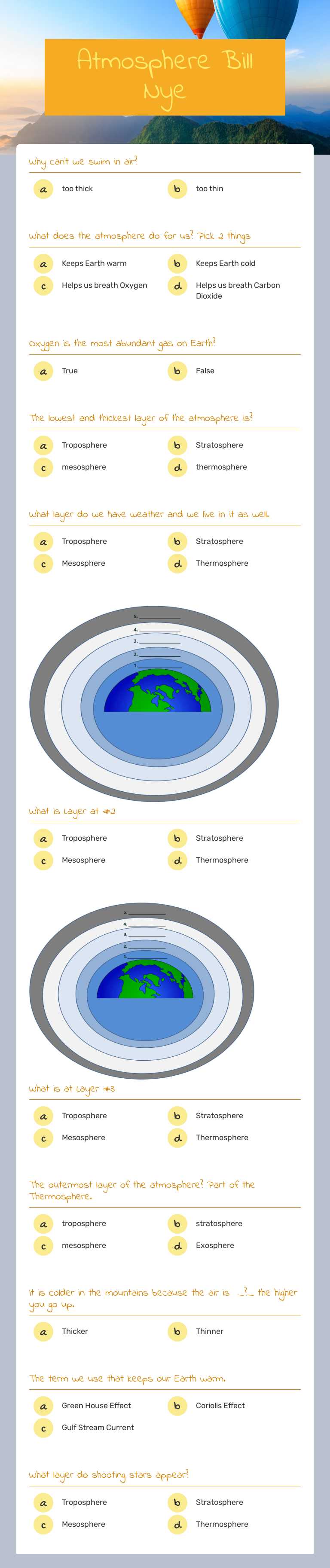 Atmosphere      
       Bill Nye worksheet preview image