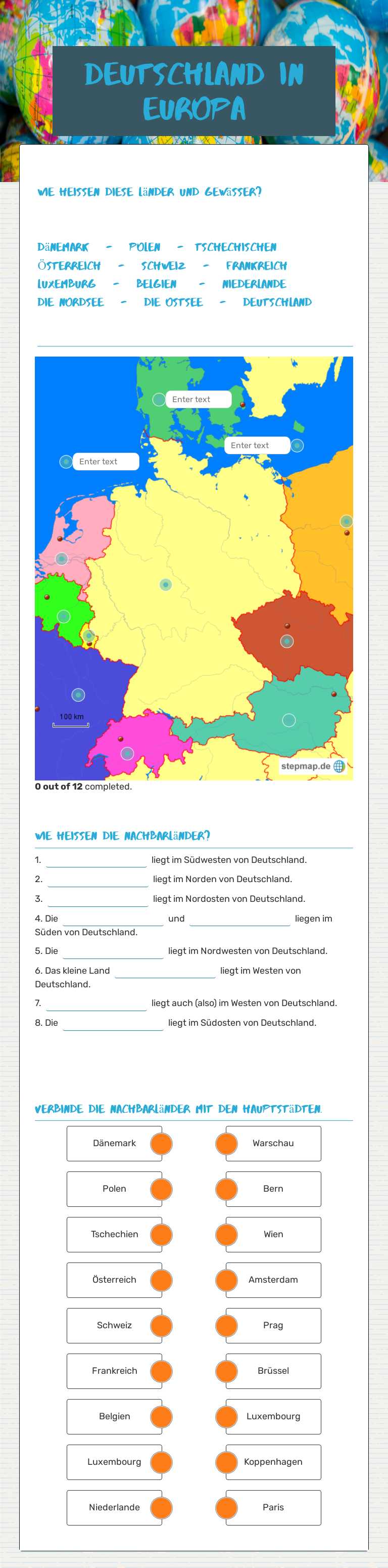Deutschland in Europa worksheet preview image