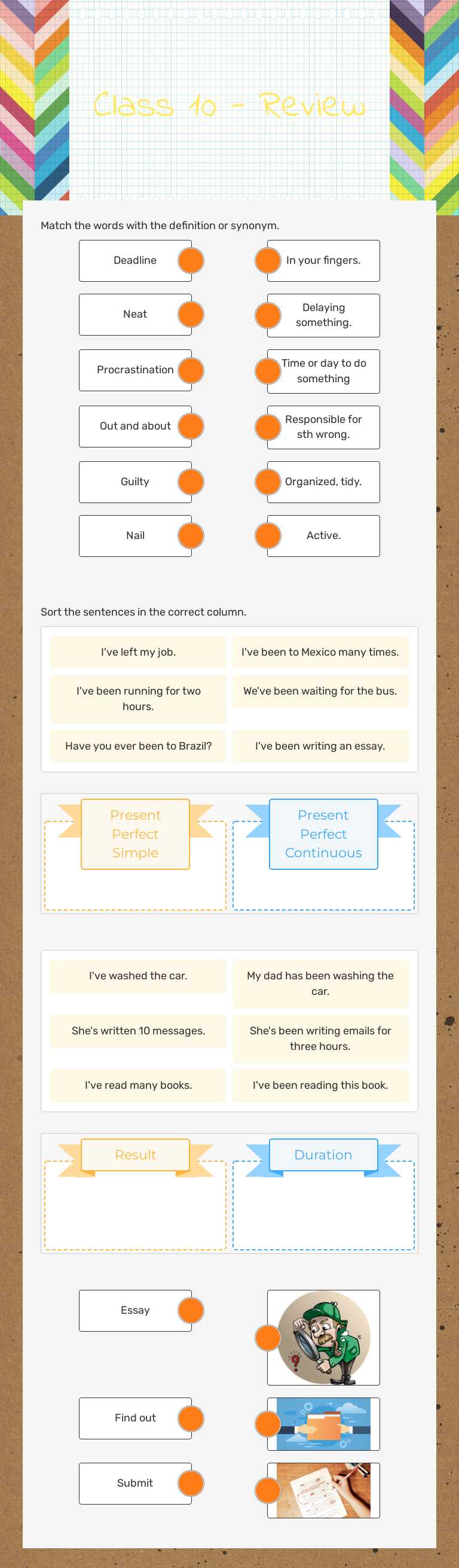 Class 10 - Review worksheet preview image