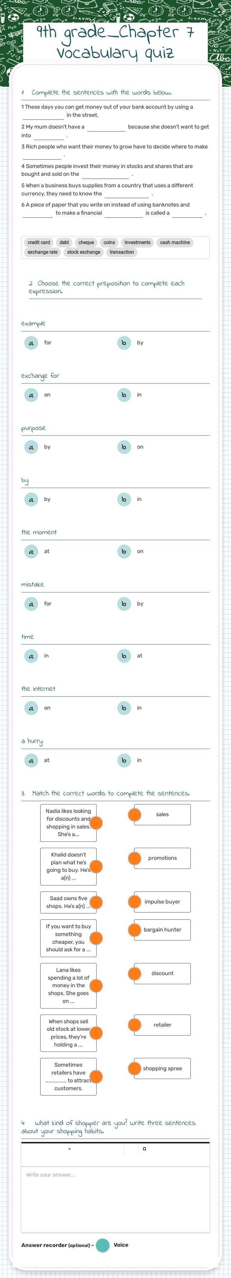 9th grade_Chapter 7       
V0cabulary quiz worksheet preview image