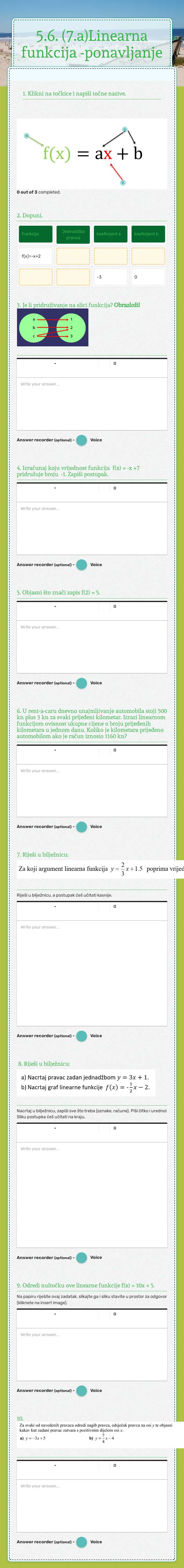 5.6. (7.a)Linearna funkcija
-ponavljanje worksheet preview image
