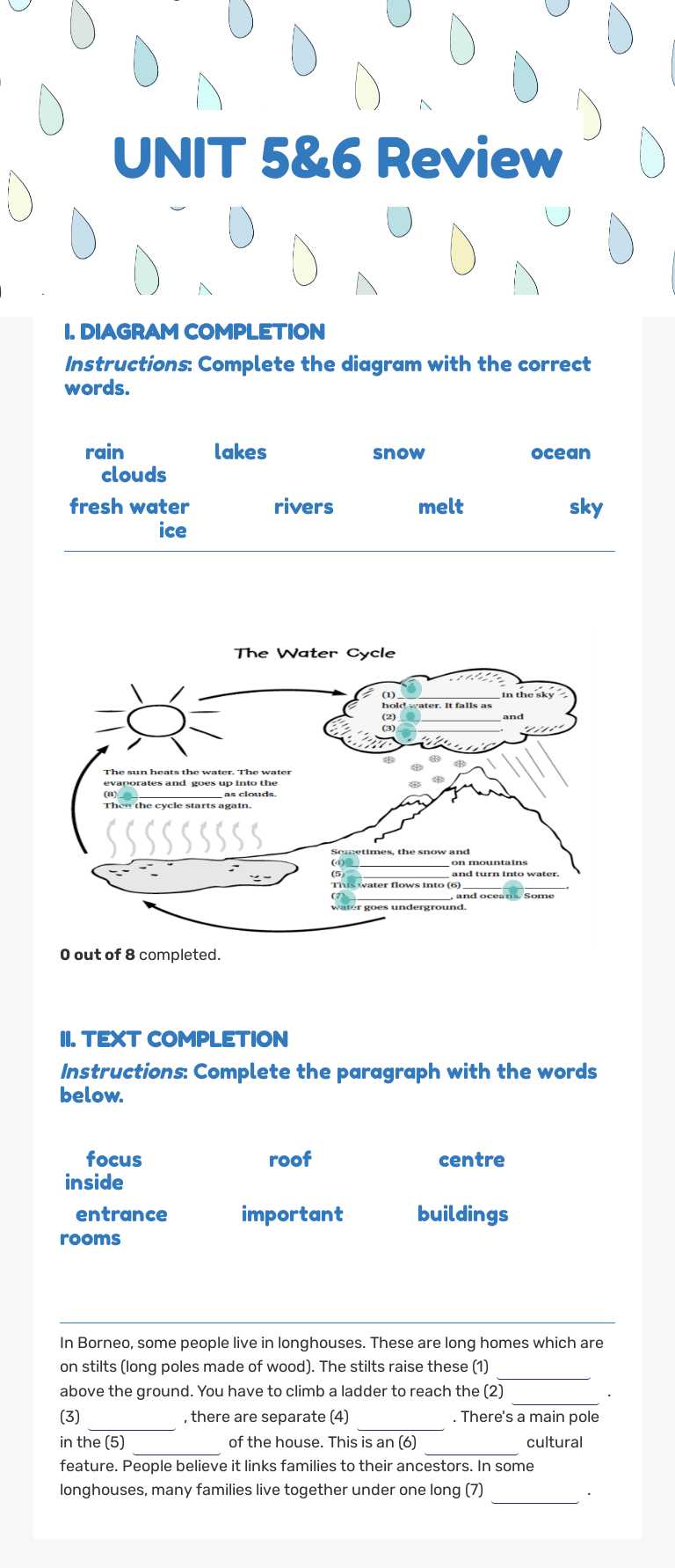 UNIT 5&6 Review Grade 6 worksheet preview