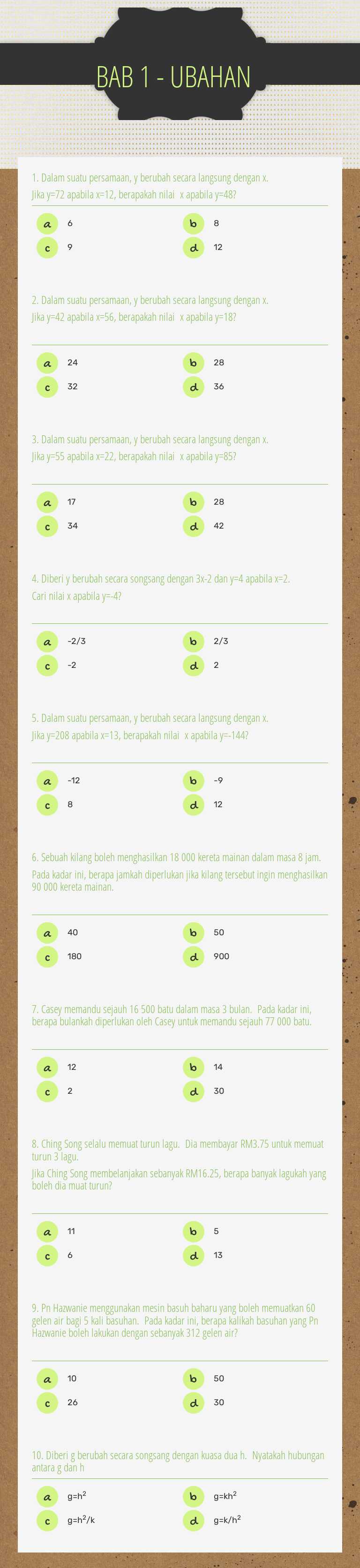 BAB 1 - UBAHAN worksheet preview image