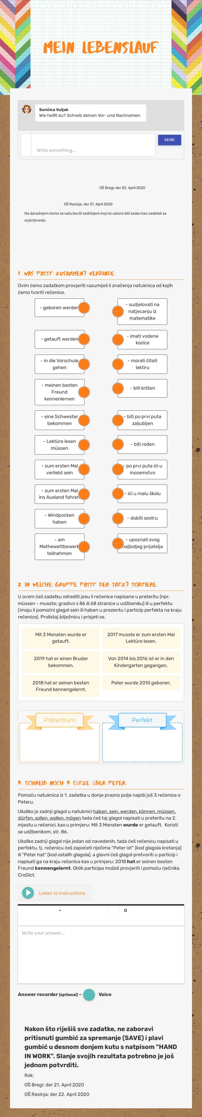 Mein Lebenslauf worksheet preview image