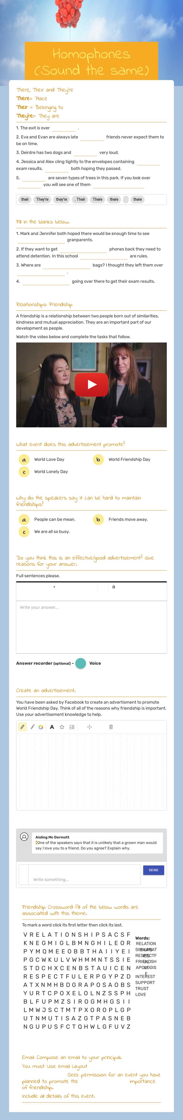 Homophones (Sound the same) worksheet preview image