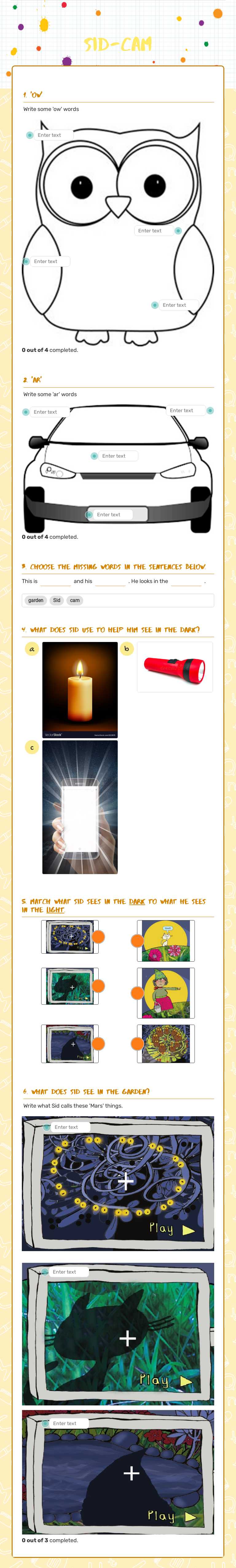 Sid-Cam Grade 1 worksheet preview