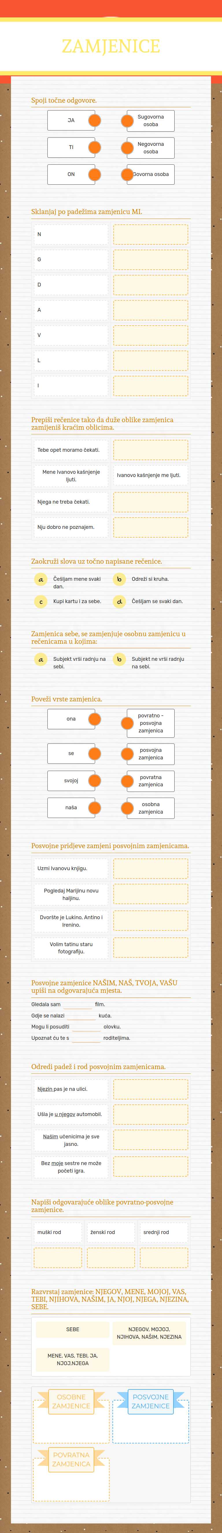 ZAMJENICE worksheet preview image