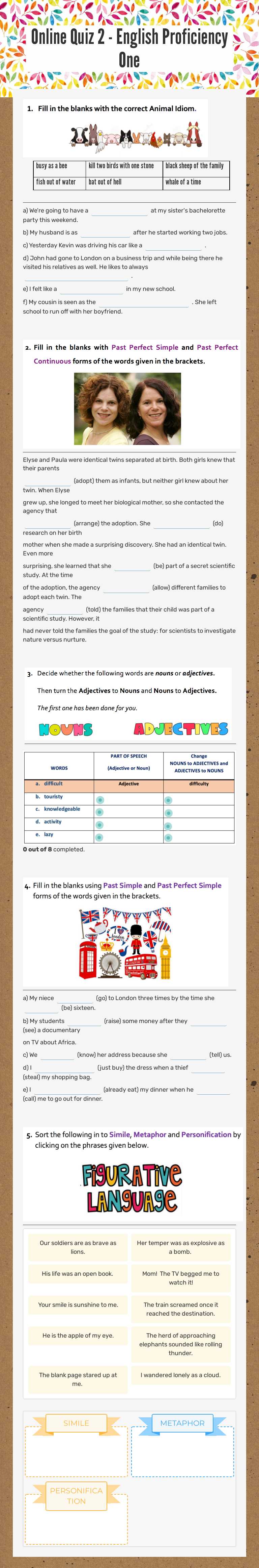 Online Quiz 2 - English Proficiency One Other worksheet preview