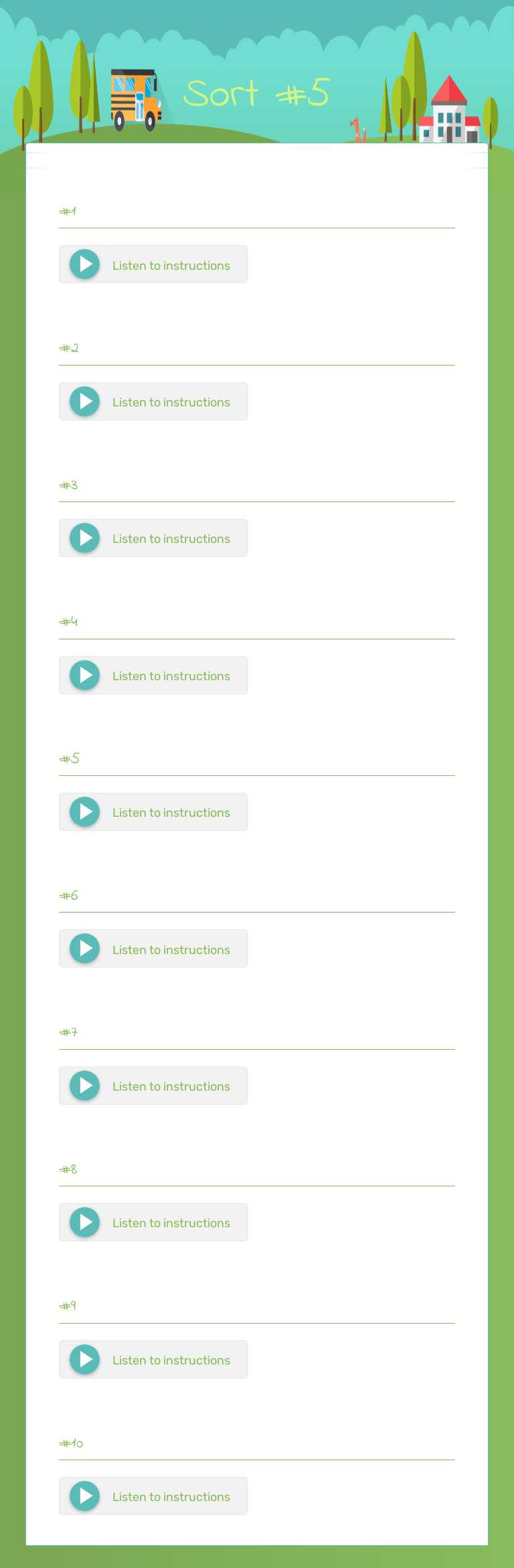 Sort #5 worksheet preview image