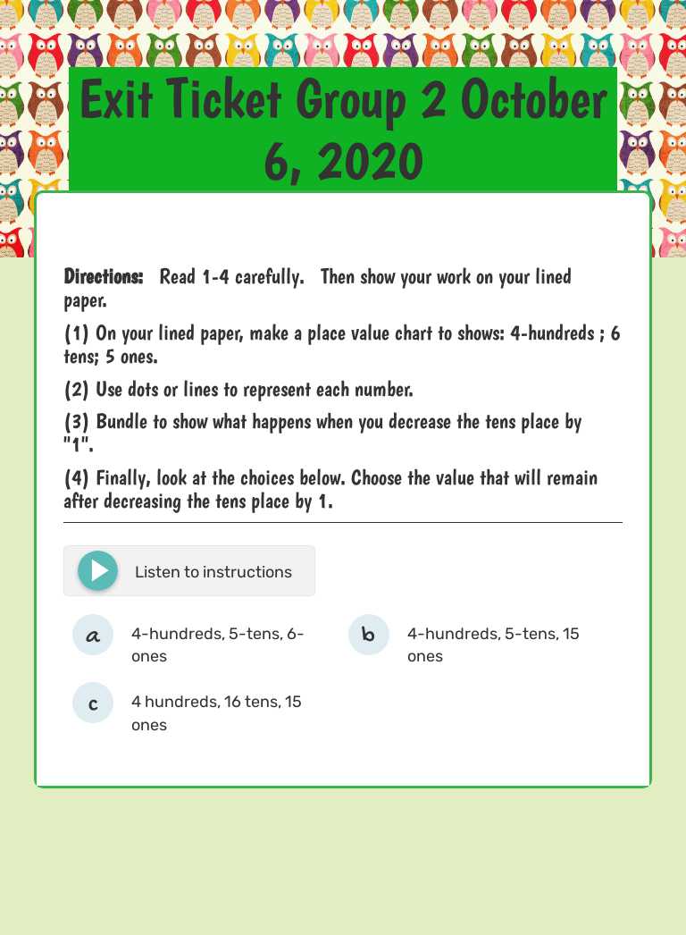 Exit Ticket  Group 2 October 6, 2020 worksheet preview image